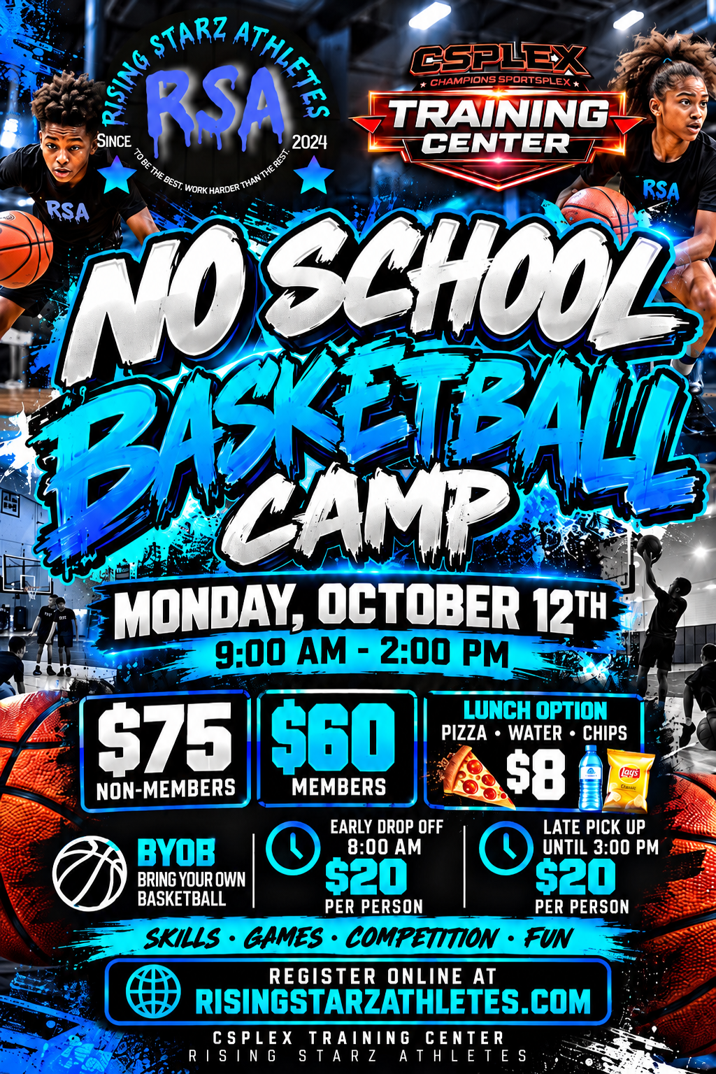 No School Basketball Camp Flyer