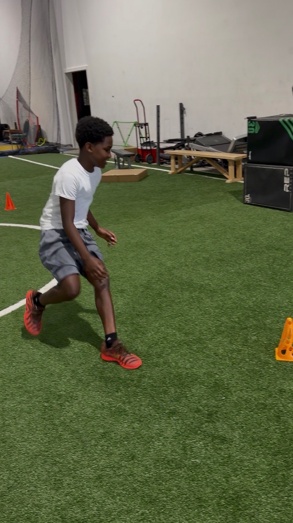 Athlete footwork cone drills