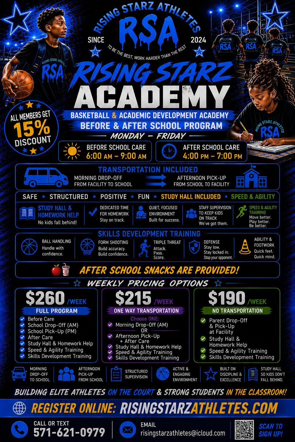 Rising Starz Academy — Before & After School Program Flyer