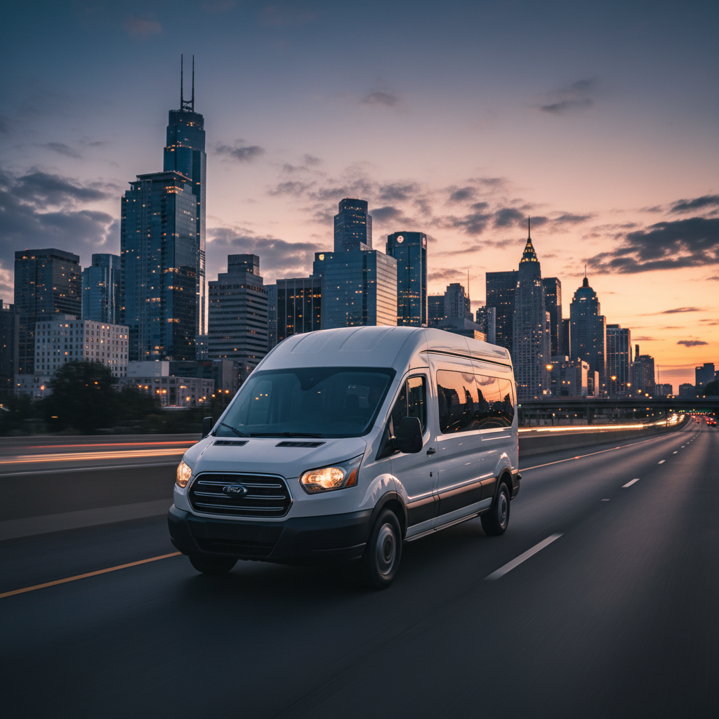 Commercial passenger van for Gary to Indianapolis route