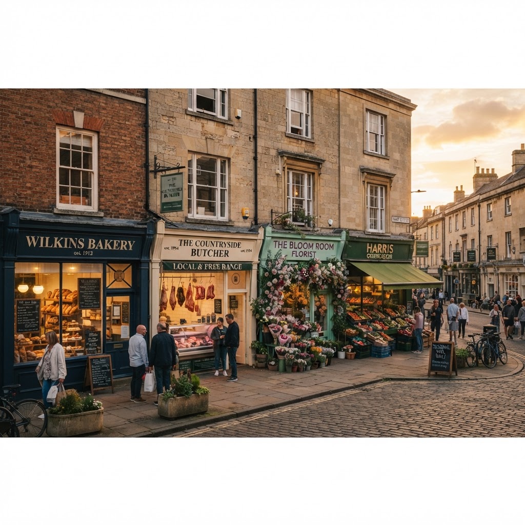 Independent retail shops across the high street