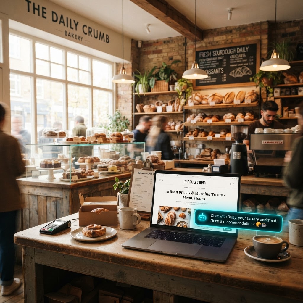 Independent bakery with AI shopping assistant embedded on website