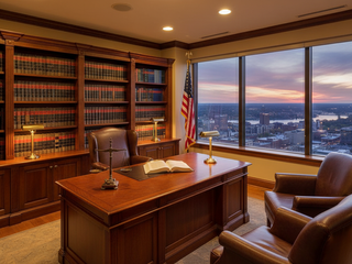 Law office overlooking river