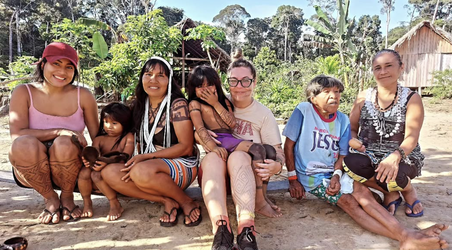 Kena Marubo in the field with community