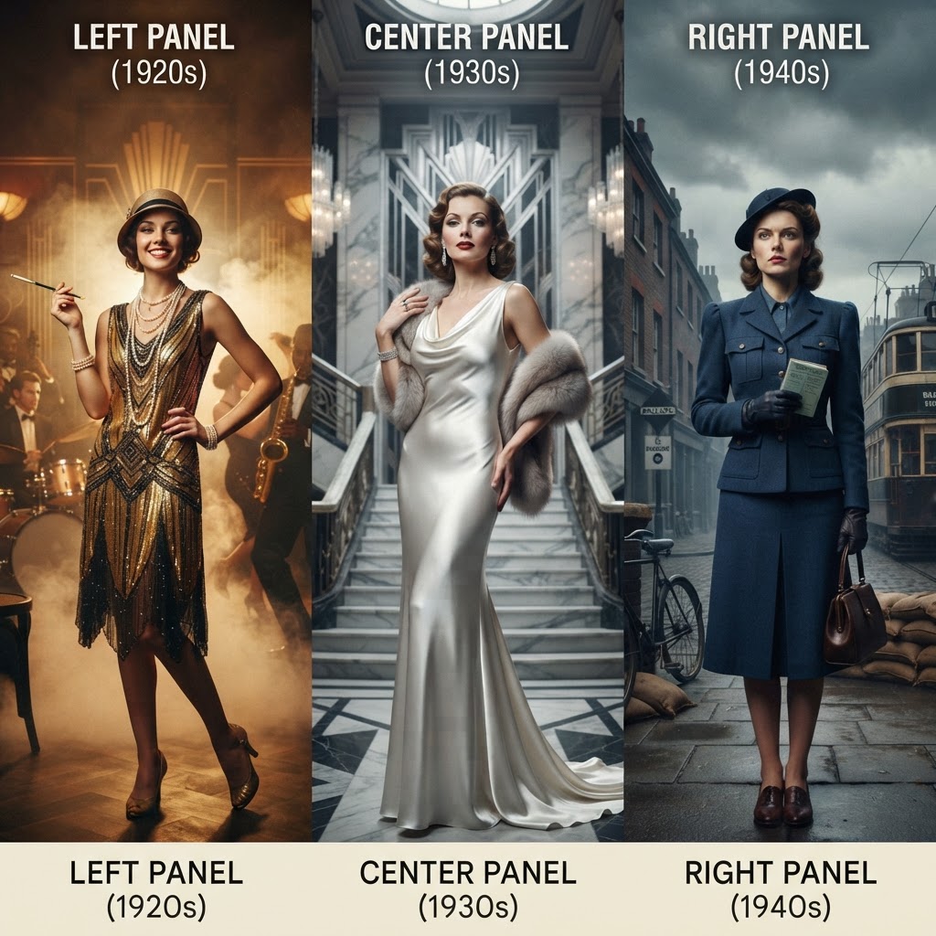 Threads of Time: What 1920s–1940s Fashion Still Tells Us About Who We Are