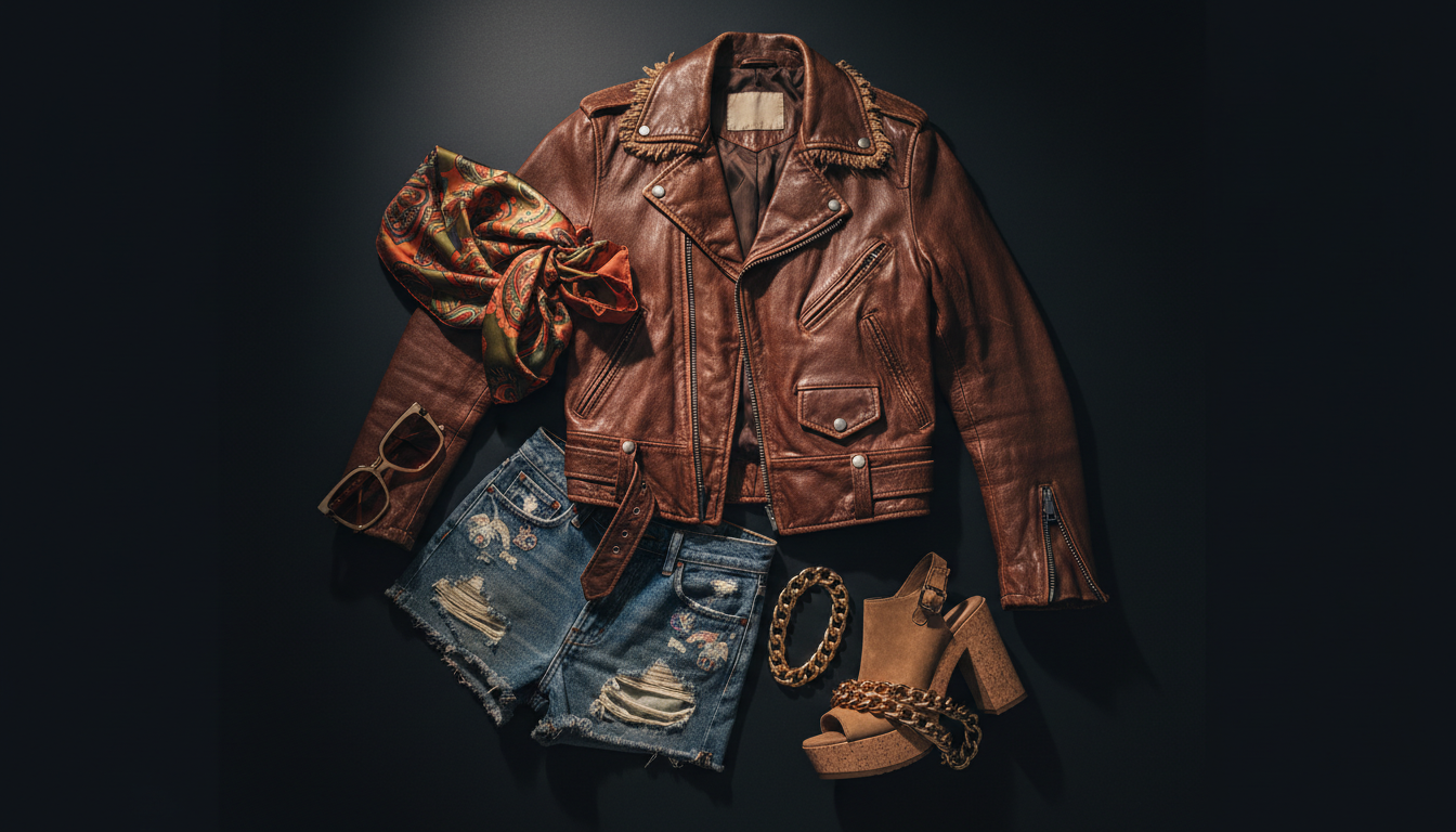 Vintage fashion flat lay