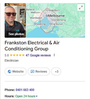 Ben's GBP — Frankston Electrical & Air Conditioning Group — 47 reviews, 5.0★