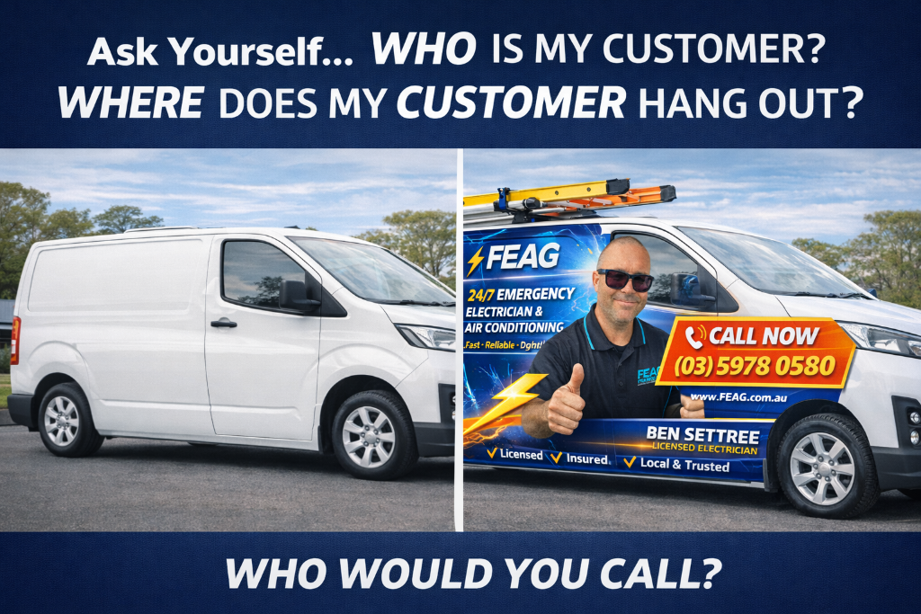 FEAG Van Before and After — blank van vs branded wrap