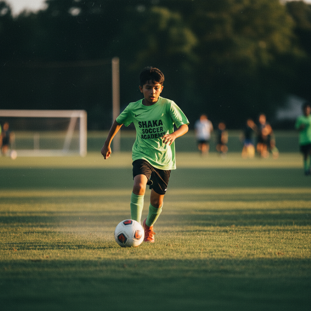 Shaka player sprinting with ball at feet