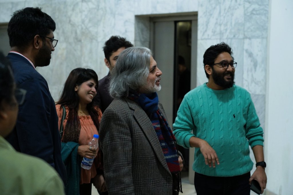 Gathering ahead of the screening