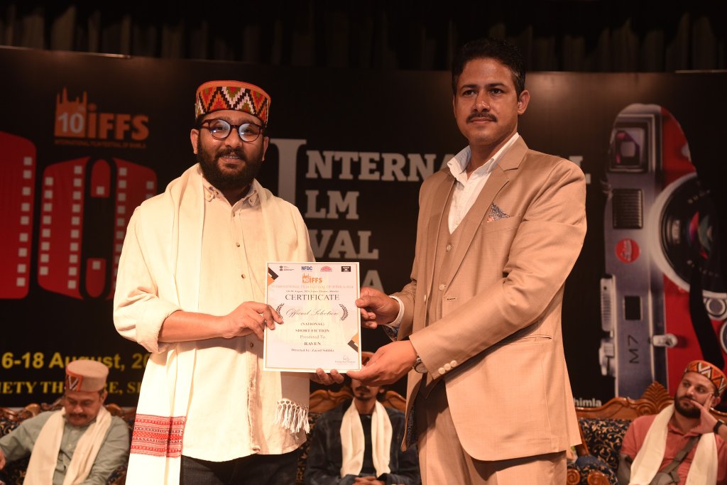 Certificate presentation — 10th International Film Festival of Shimla