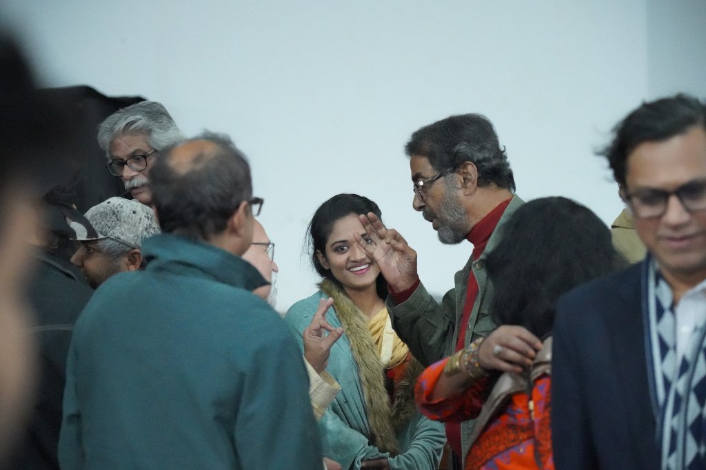 Celebrating with the director