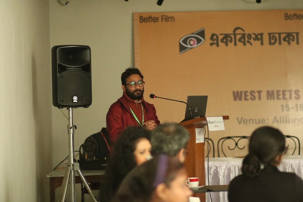 Speaking at West Meets East Screenplay Lab, Dhaka