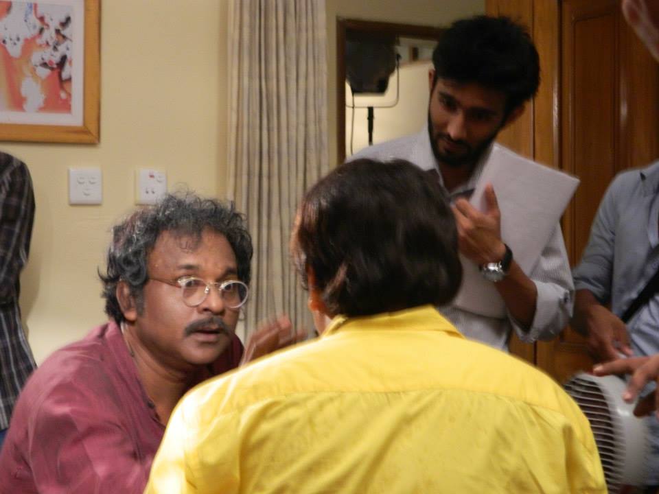Director in conversation on set