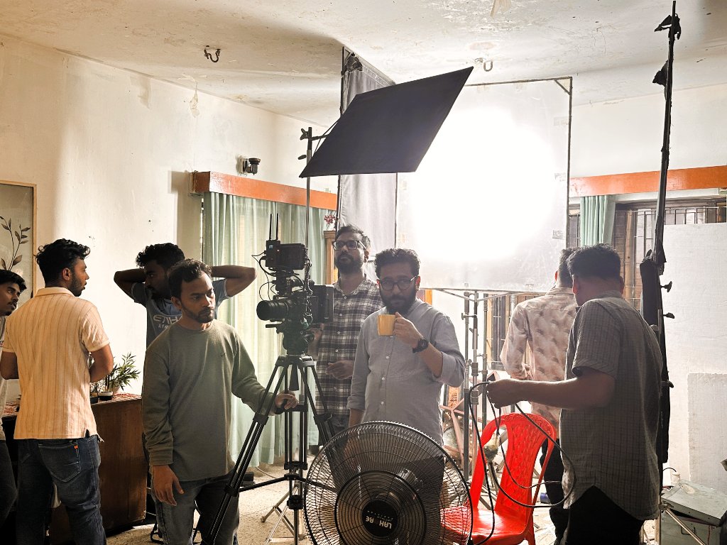 Full crew on set — Fallen Petals