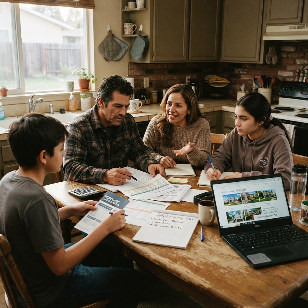 A family planning their financial future together