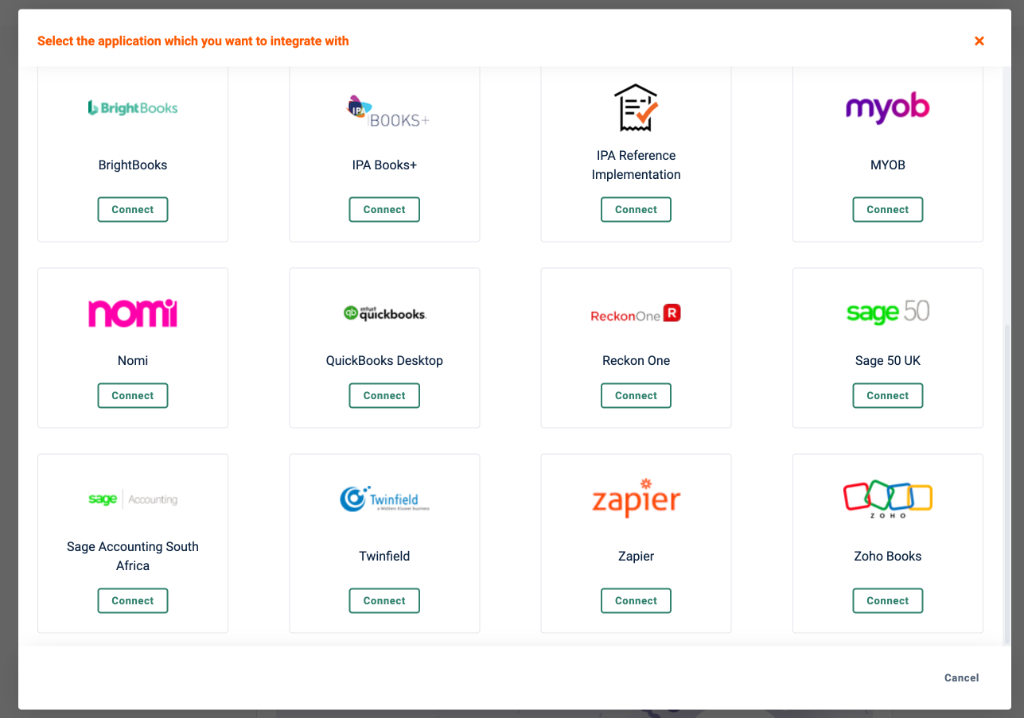 Dext additional integrations including Reckon One, Zoho Books, Zapier, Nomi