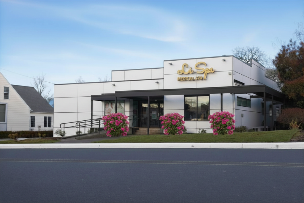 Exterior of the Le Spa Medical Spa building in Beaverton, Oregon