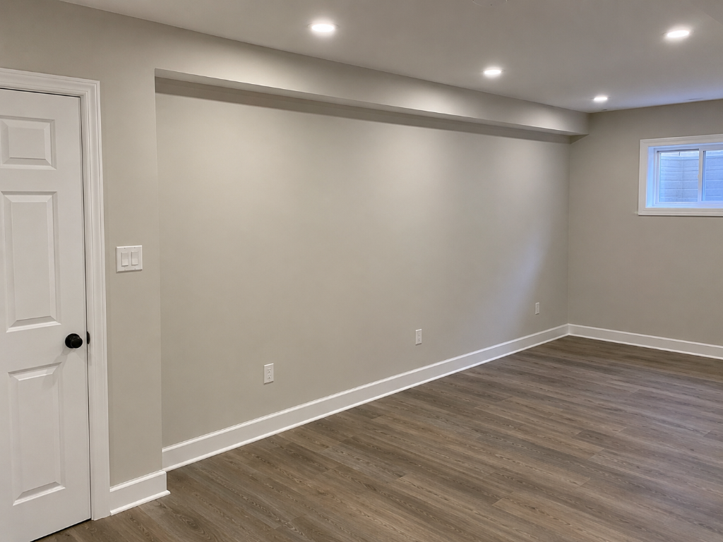 Drywall repair in Toronto — smooth patched and skim-coated wall ready for paint by NorthHue Coatings