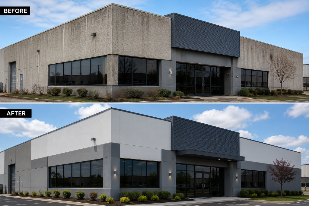 NorthHue Coatings commercial painters working after hours in a Toronto retail space