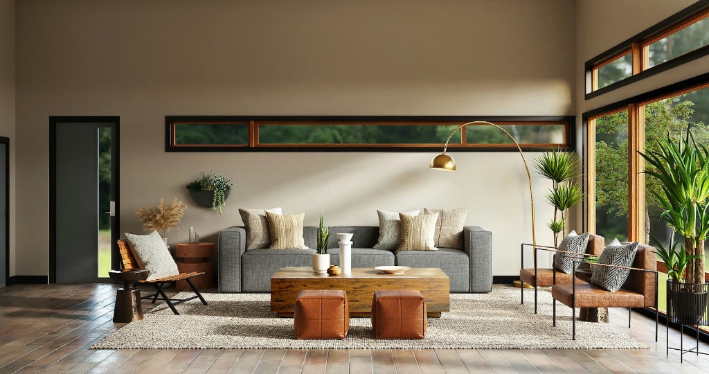 Beautifully painted modern living room interior by NorthHue Coatings