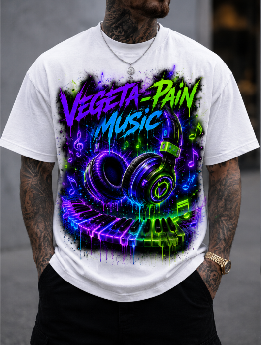 VEGETA-PAIN MUSIC TEE