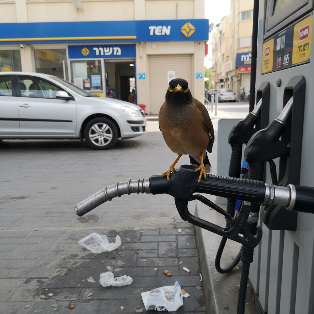 מיינה בתחנת דלק
