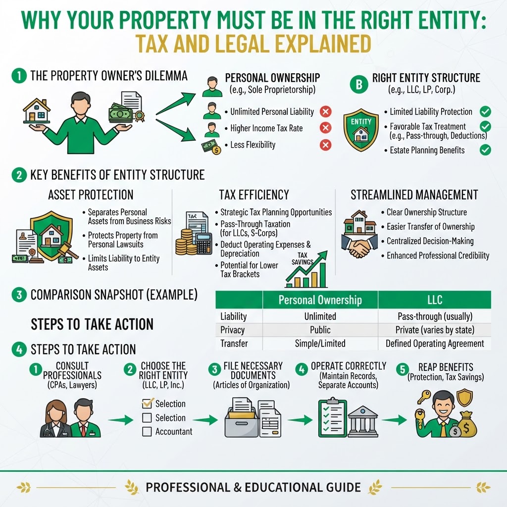 Infographic: Why Your Property Must Be In the Right Entity: Tax and Legal Explained