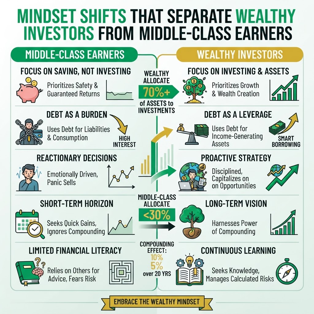 Infographic: Mindset Shifts That Separate Wealthy Investors From Middle-Class Earners