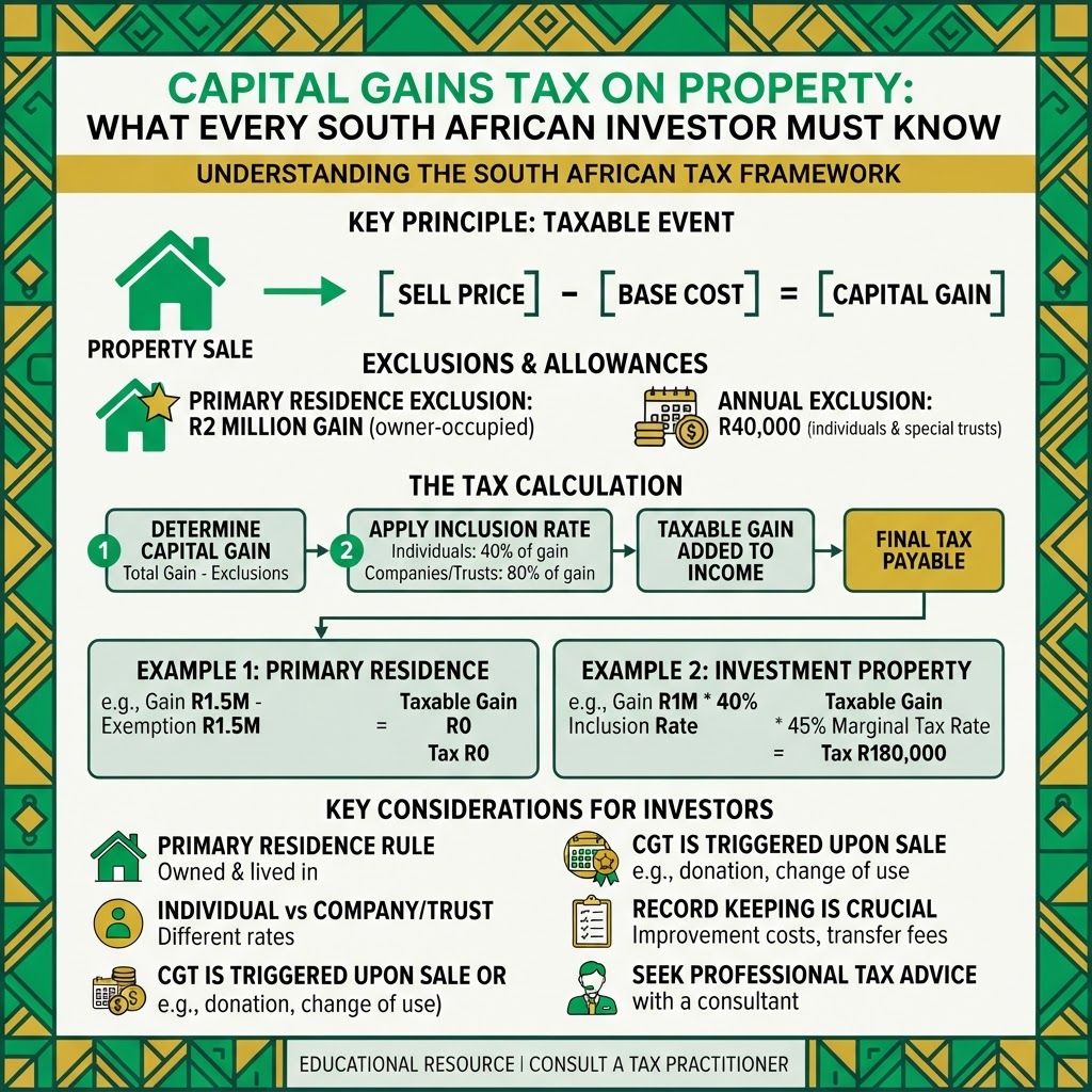 Infographic: Capital Gains Tax on Property: What Every South African Investor Must Know