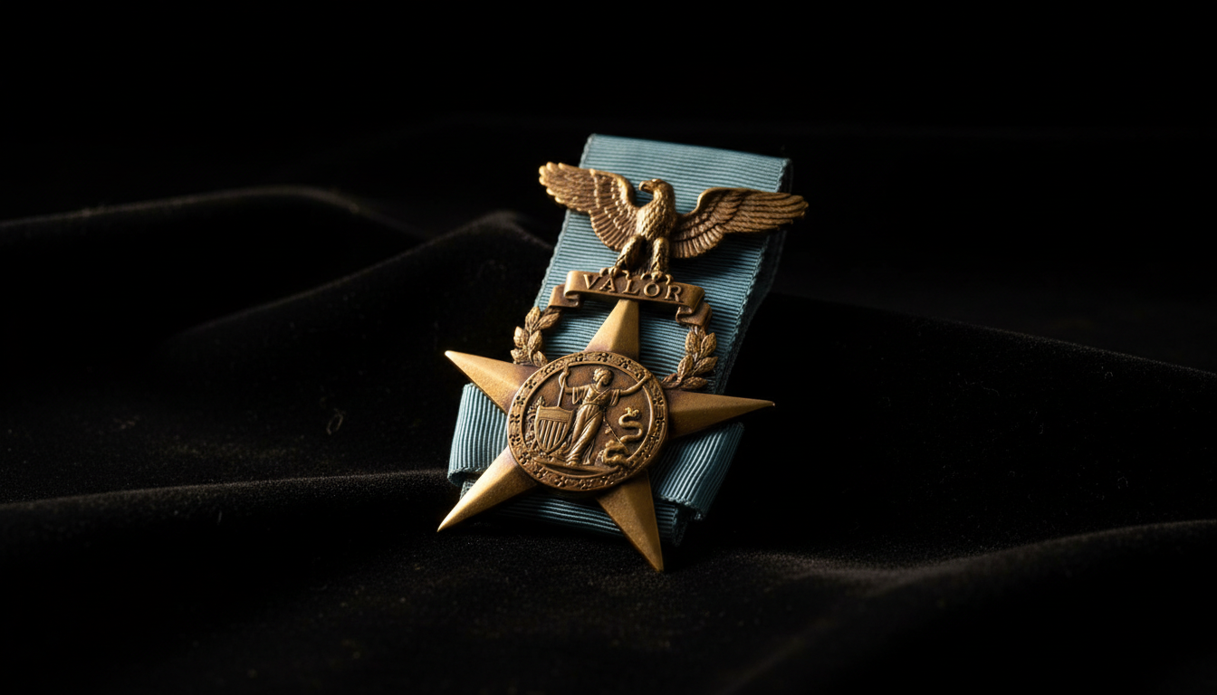 Medal of Honor on dark velvet - Medal of Valor Documentary Memorial