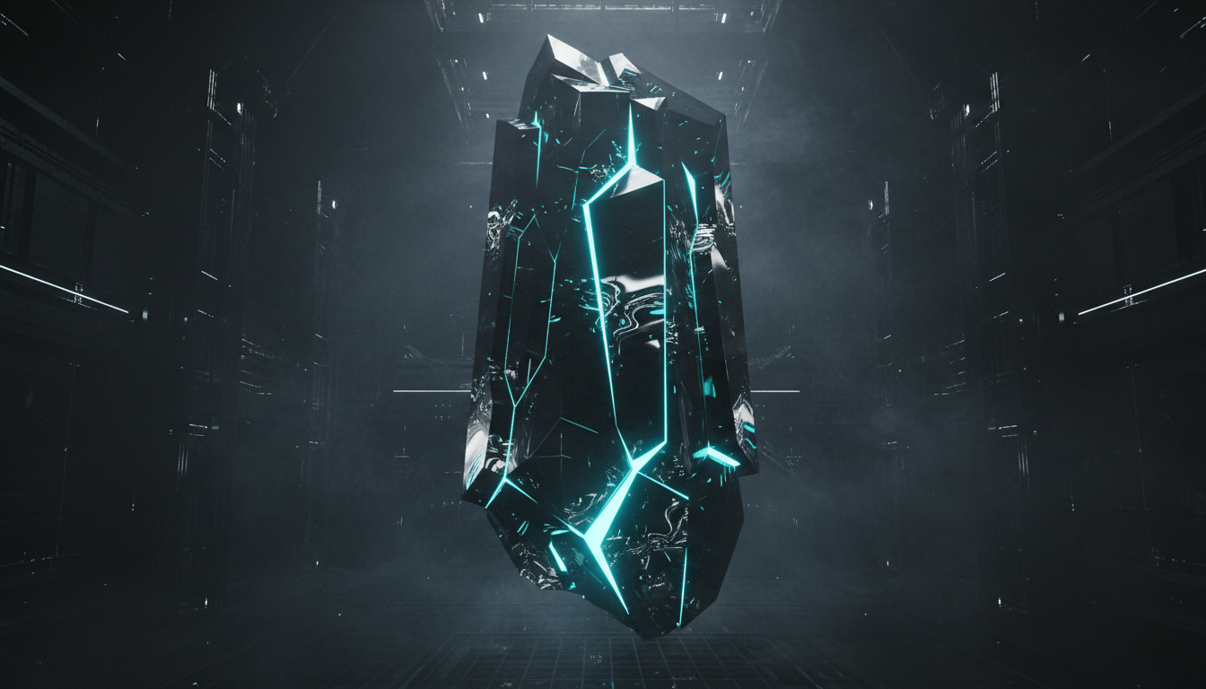 Futuristic obsidian monolith