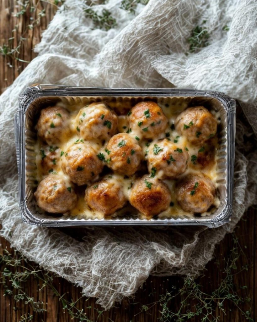 Wednesday Low Budget 1kg Creamy chicken meatballs in carbonara sauce served with spaghetti
