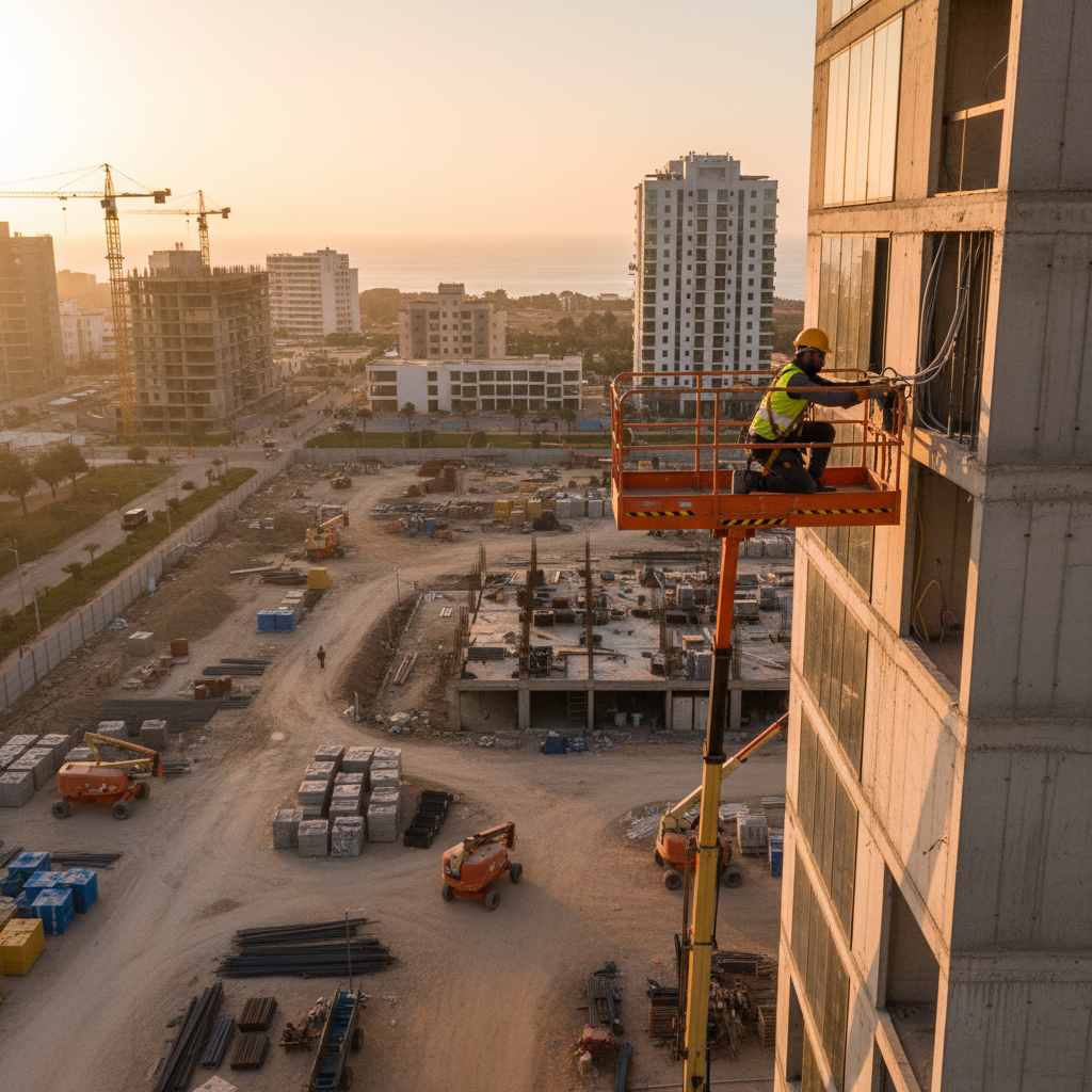 plateforme élévatrice ciseaux travaux hauteur installation électrique Casablanca