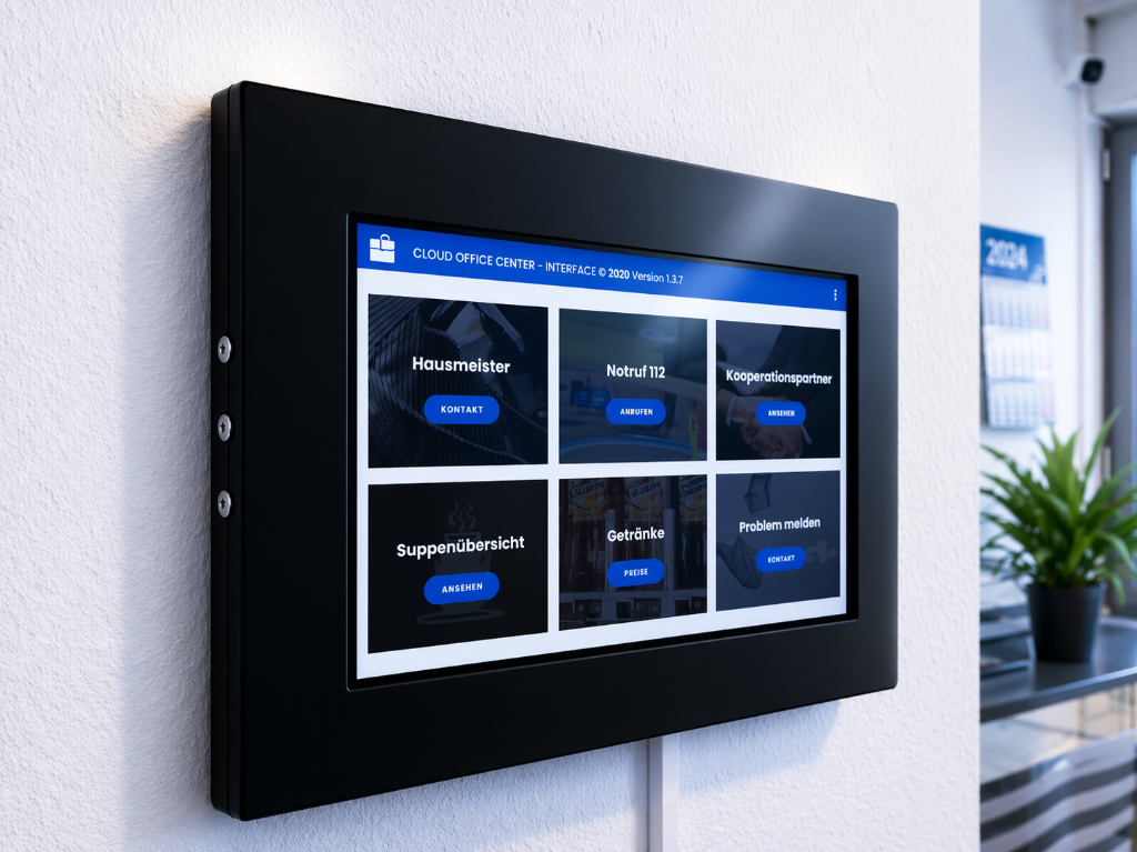 Digitales Info-Tablet im Büro