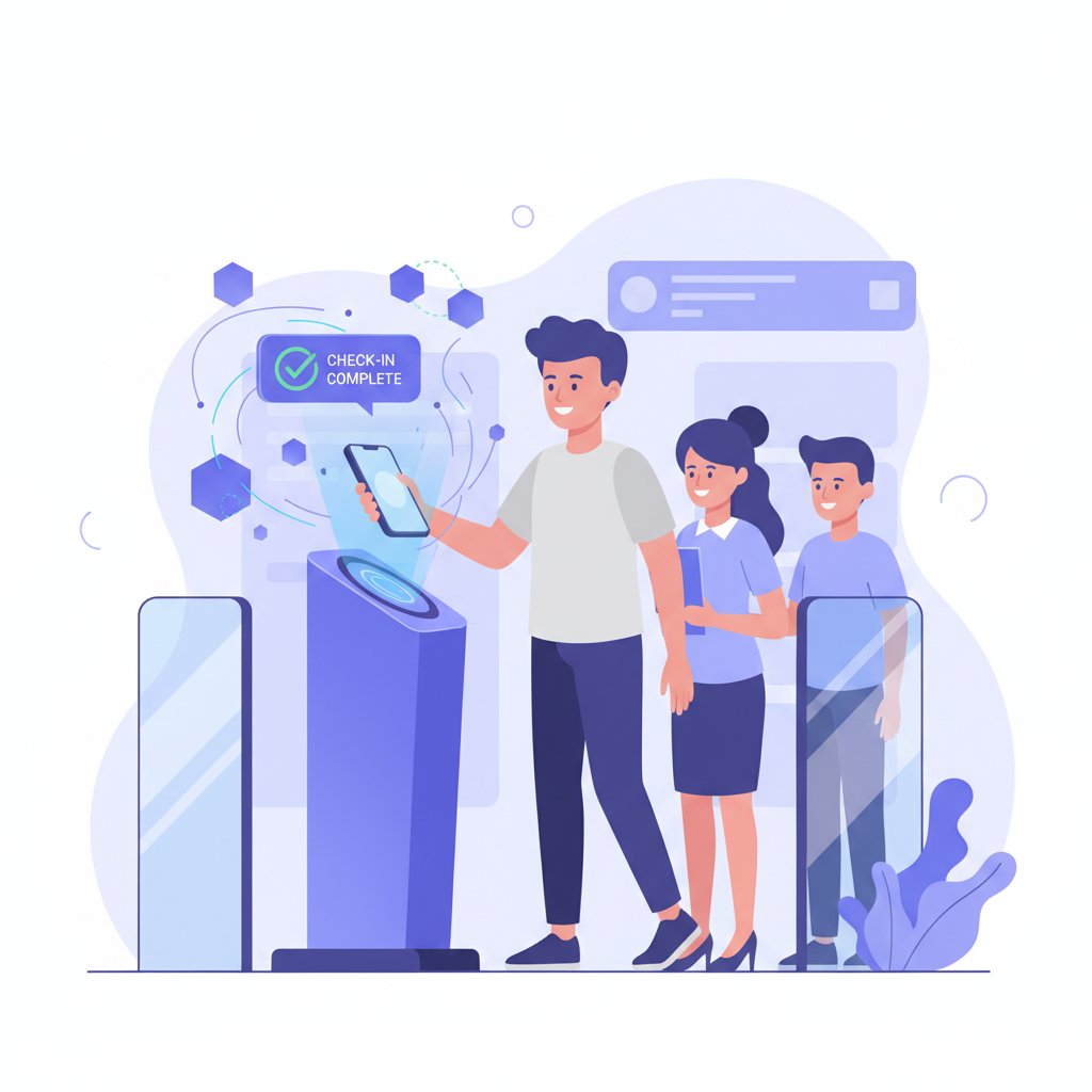 Event check-in illustration