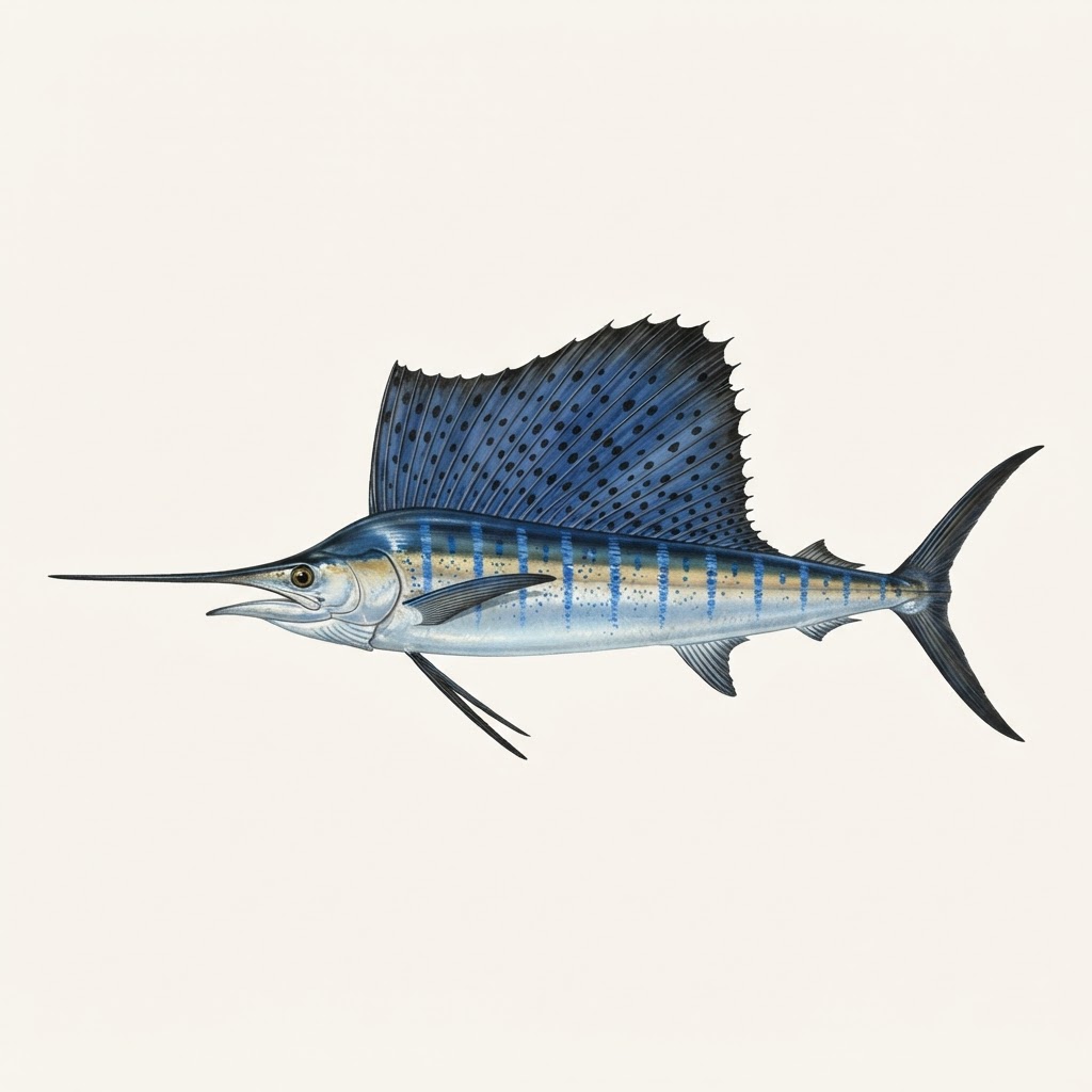 Pacific sailfish sport fishing species in Quepos Costa Rica