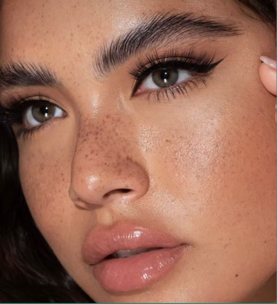 Beautiful eyelash and brow enhancement close-up