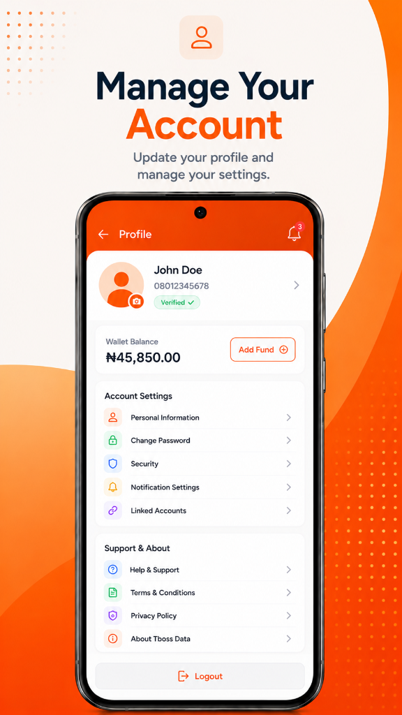 Manage Your Account on Tboss Data App