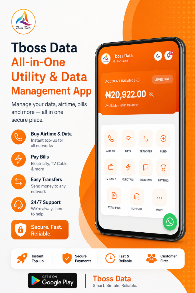 Tboss Data Sub — All-in-One Utility & Data Subscription App
