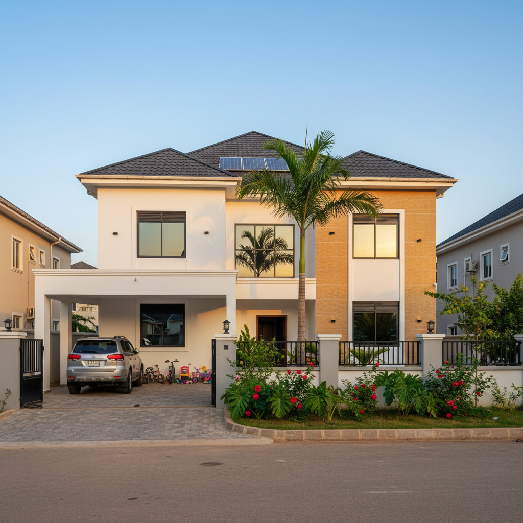 Types of 4 bedroom houses for sale in Ghana — detached family home with compound in Accra Ghana