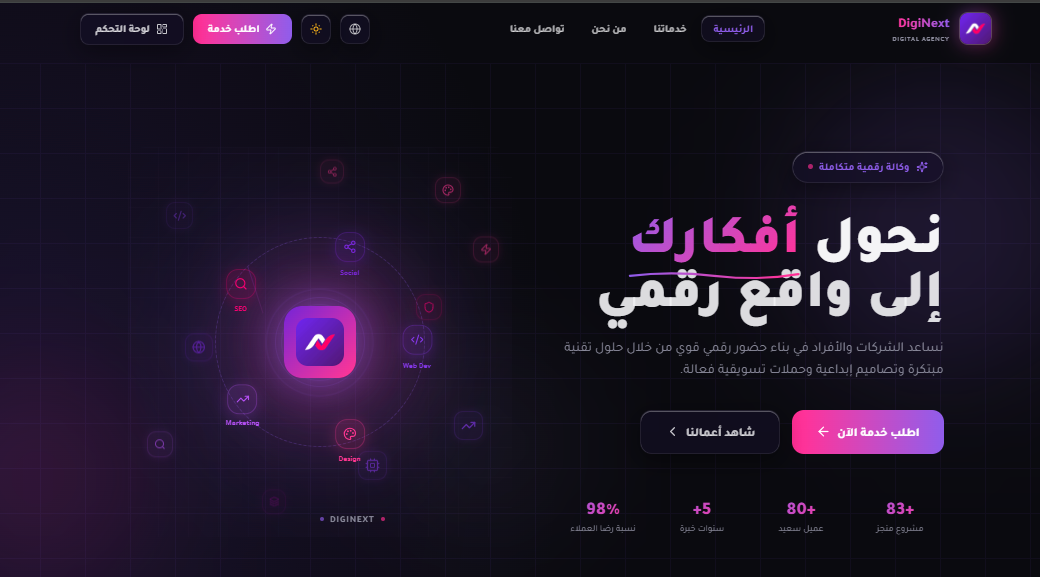 DigiNext Agency template preview