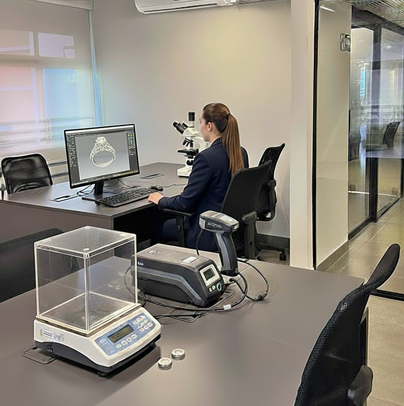 Laboratório de análise e certificação de joias