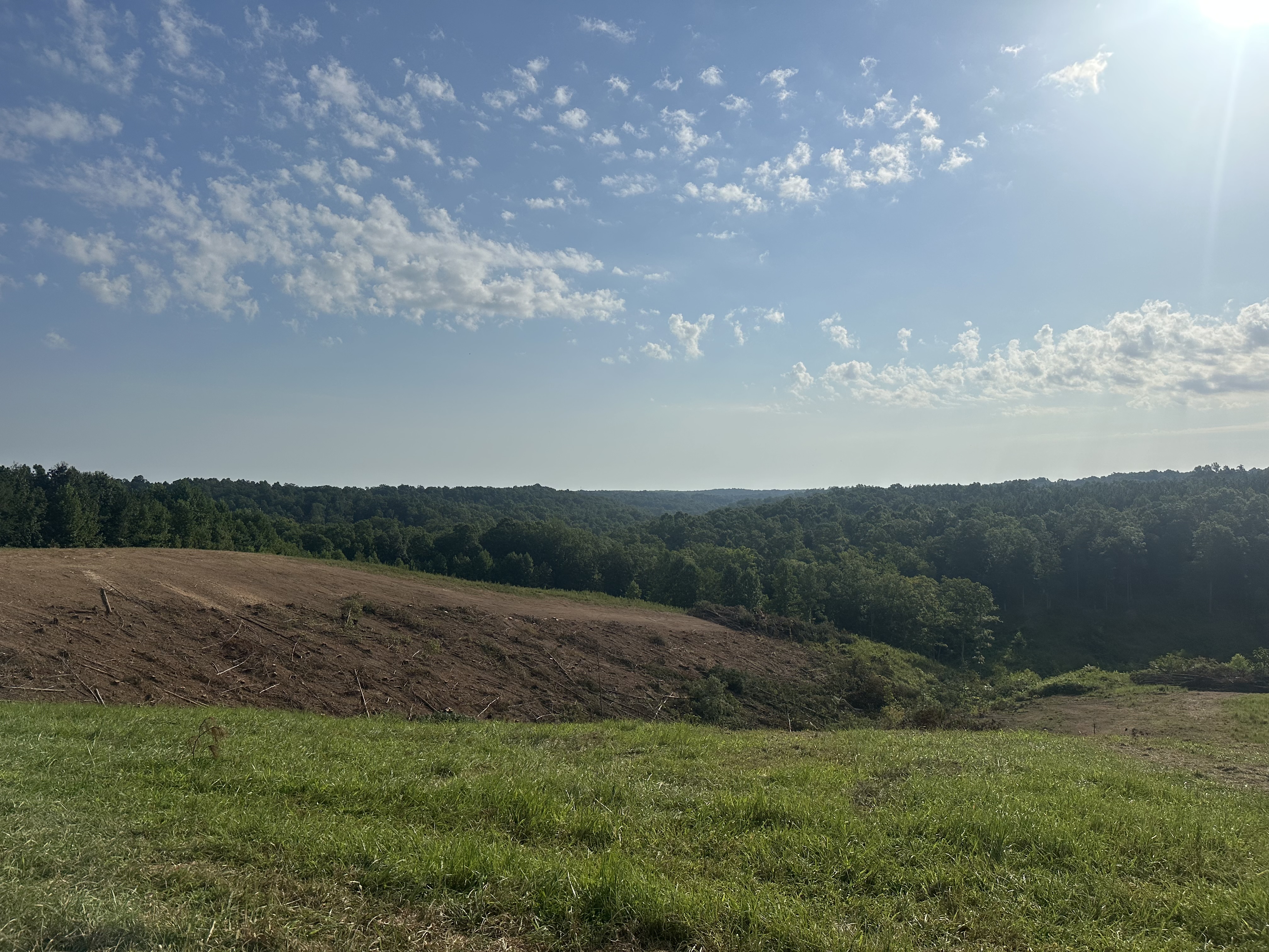 Panoramic overlook of fully cleared and reclaimed hillside property after Back 40 Land Services land clearing — site ready for development in Middle Tennessee