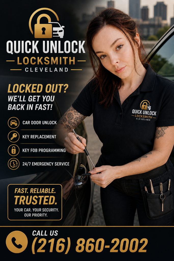 Quick Unlock Locksmith Cleveland - Car lockout service promotional poster