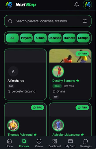 Next Step Discover screen