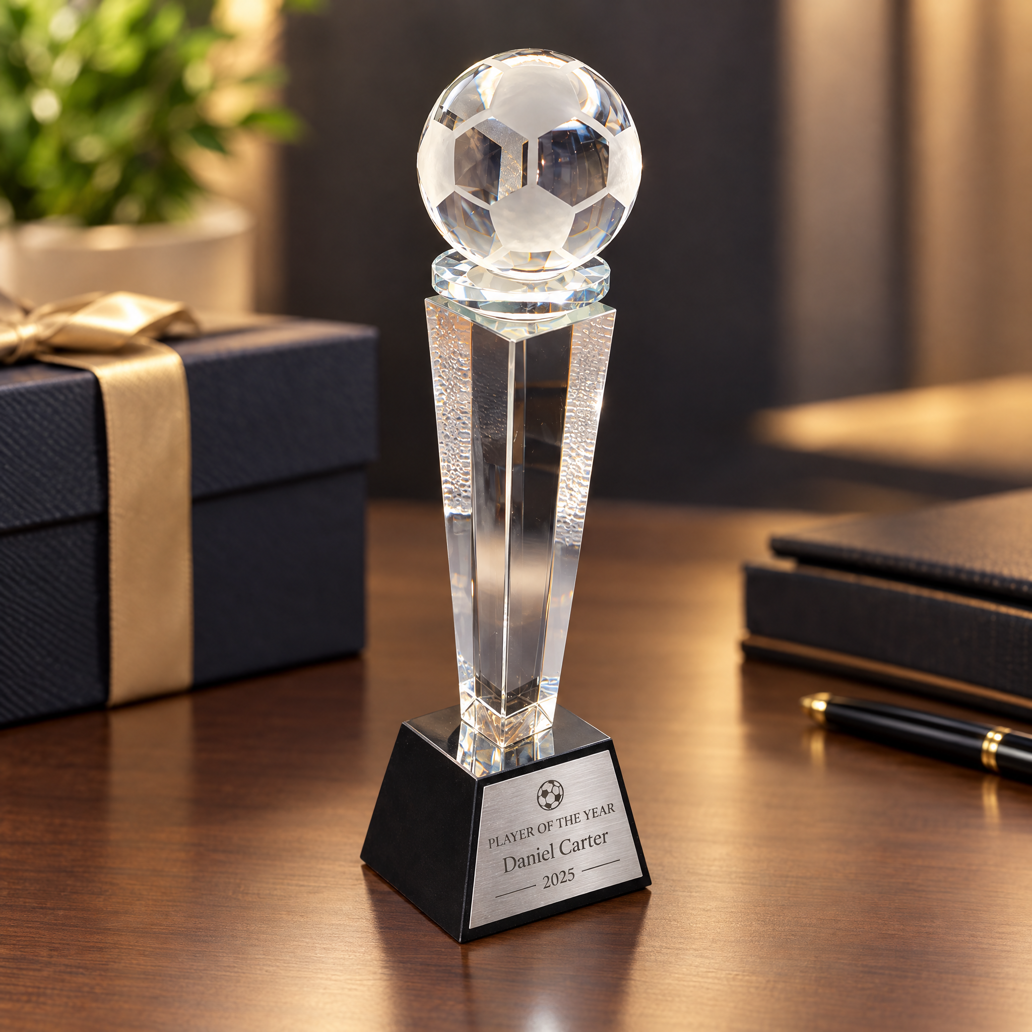 Crystal Football Trophy Premium