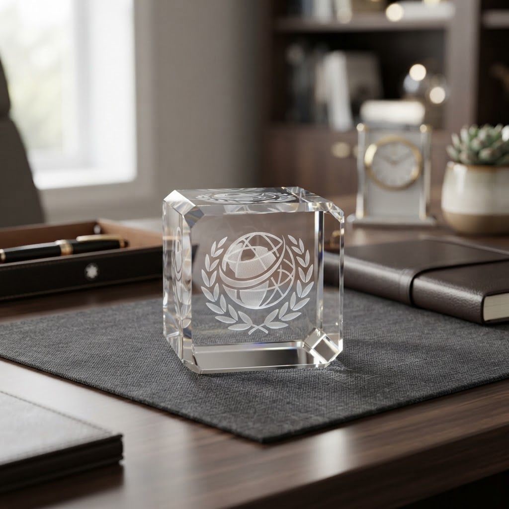 6 x 6 x 6 cm Cut Corner Crystal Rectangle