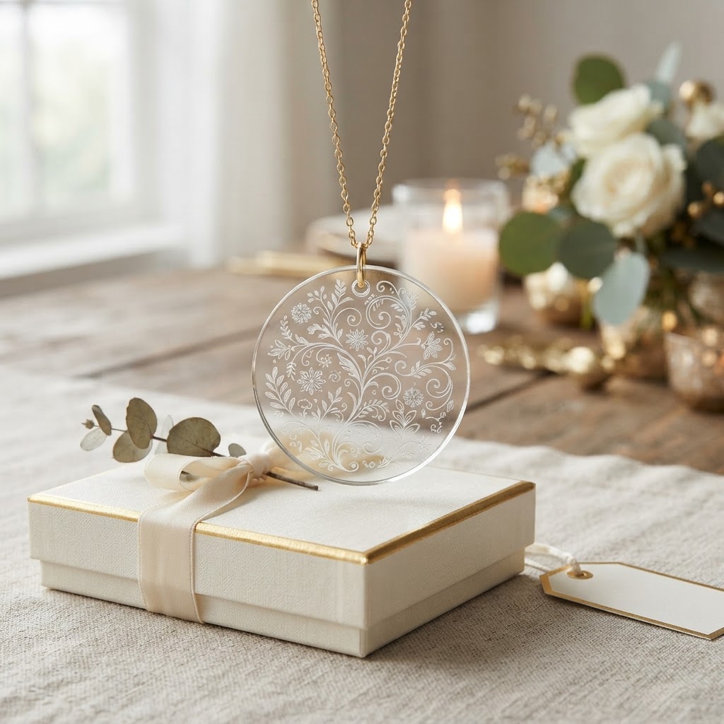3 inch Clear Flat Circle Glass Pendant