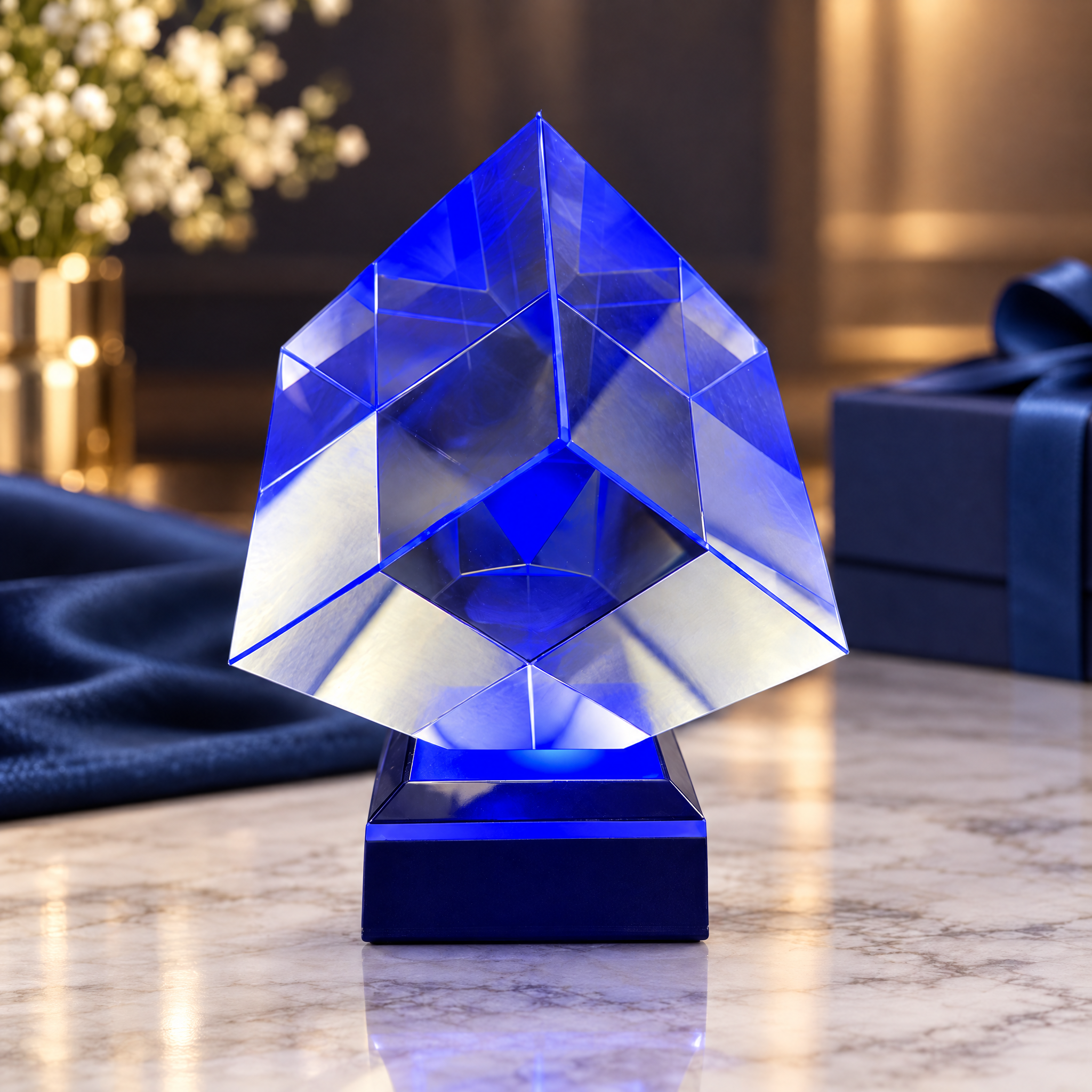 Premium Side-Cut K9 Crystal Cube 1